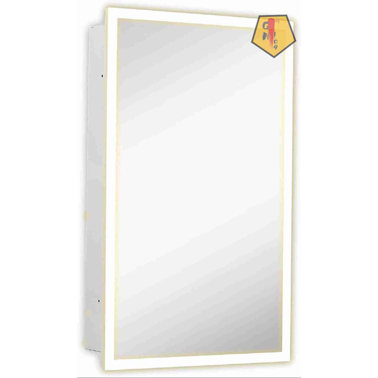 GN109 16'' W 26'' H Surface Mount Framed Medicine with Mirror